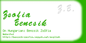 zsofia bencsik business card